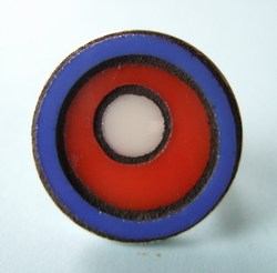 ring, blauw, oranje, wit, doorsnede 25 mm